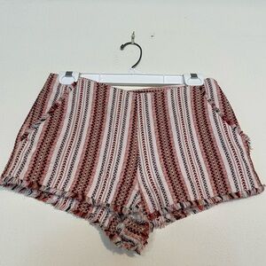 Zara Boho Fringed Short Shorts